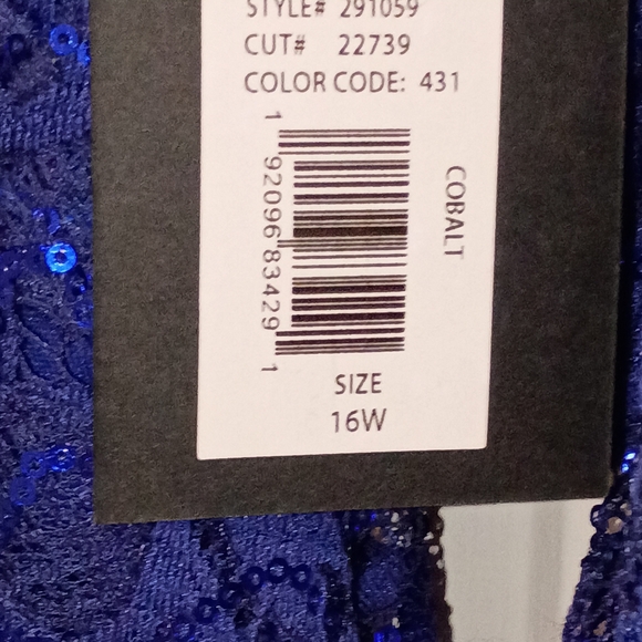 MARINA Royal Blue Sequin Lace Dress - Picture 7 of 10